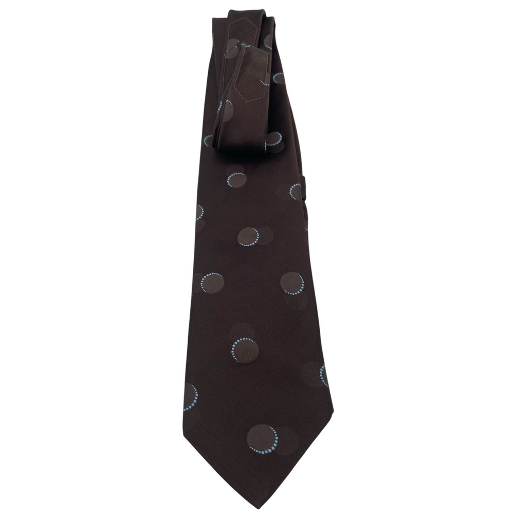 Italo Ferretti Mens Brown W/Circles‎ Handmade100% Silk Tie (TC12) NW/OTs